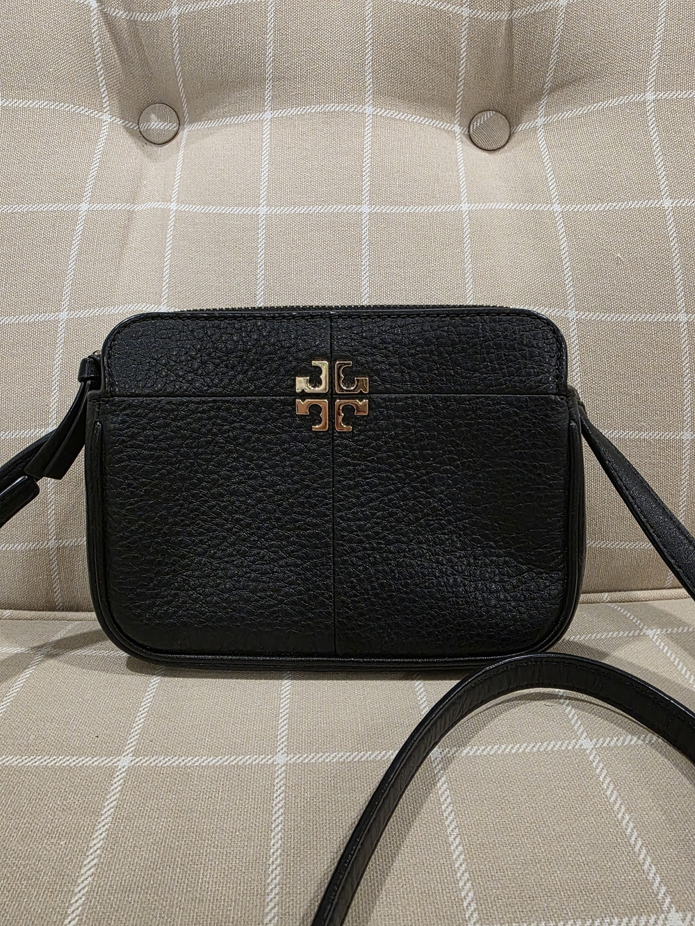 Tory Burch Black Pebbled Leather Crossbody Bag - Used Once